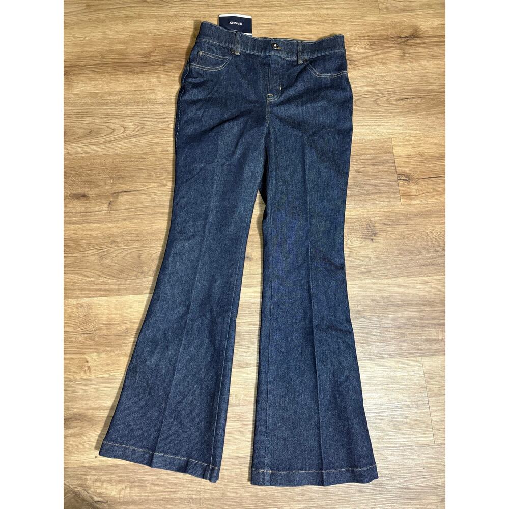 NWT Spanx Denim Flare Jeans in Raw Indigo Wash